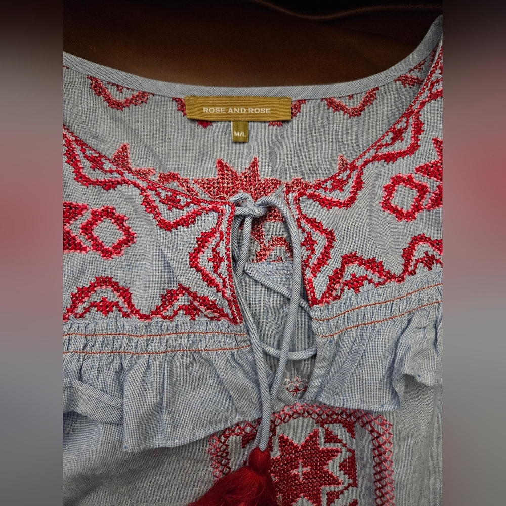 Rose And Rose Embroidered Dress Nwot M/L $469 - Picture 3 of 8